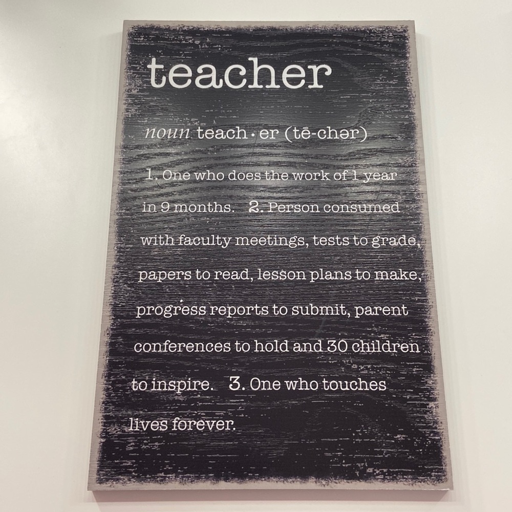 Teacher wooden poster wall decor